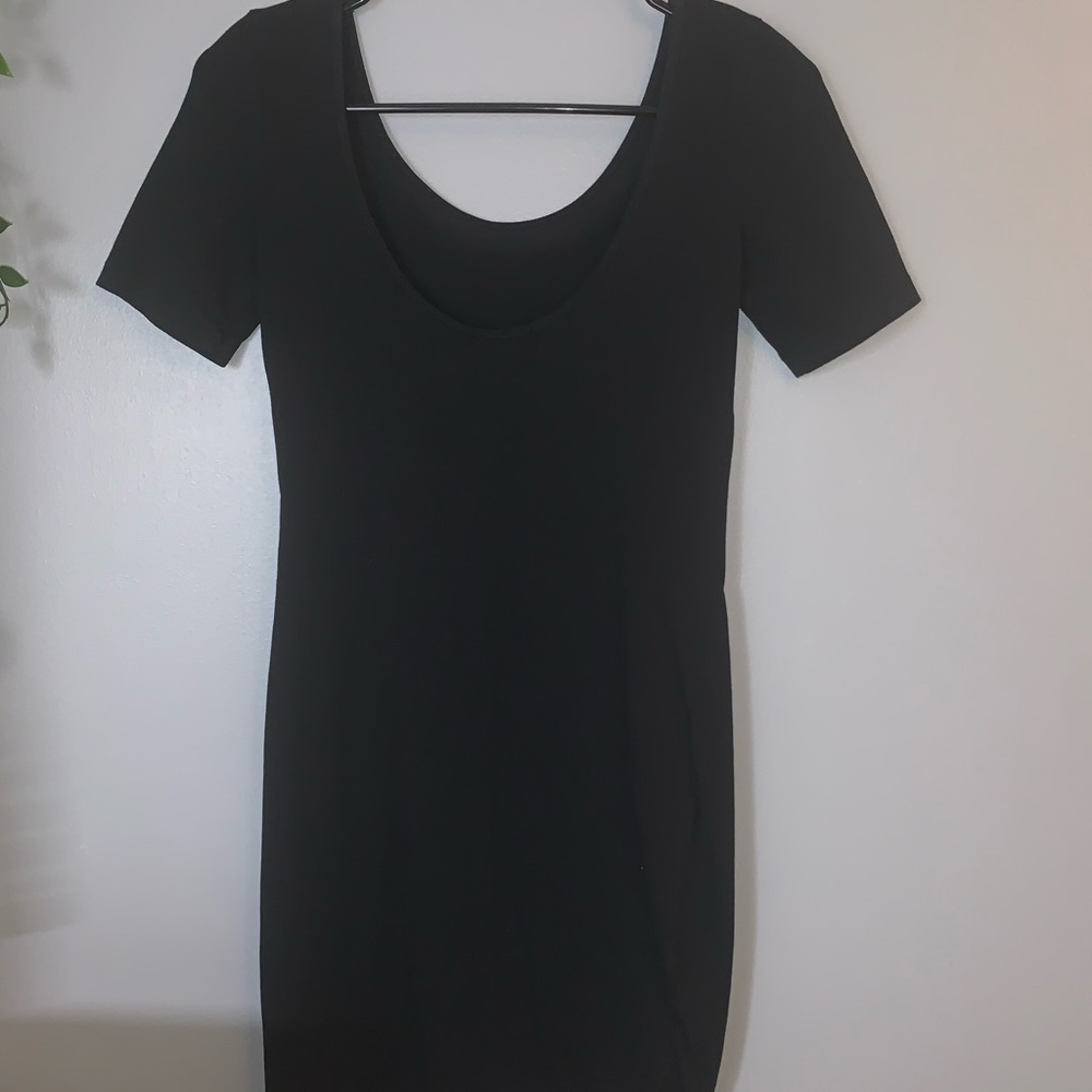 Simple Black Bodycon Dress